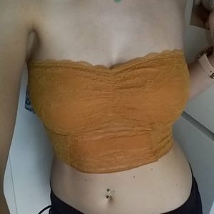 Free People Amber Lace Galloon Bandeau Bra, Small